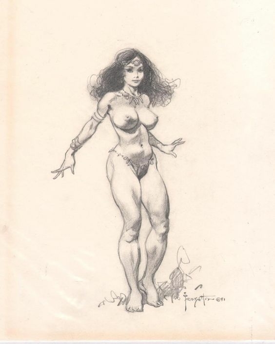 frank frazetta nude jungle woman
