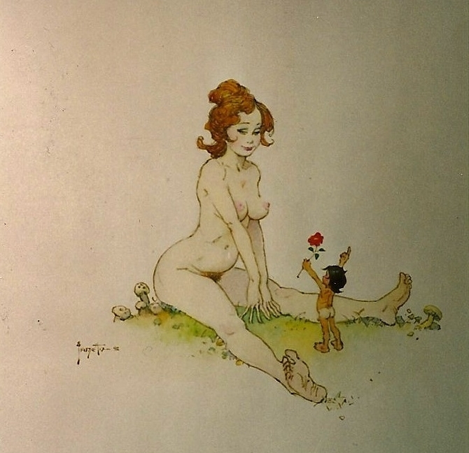 Frank Frazetta nude watercolor