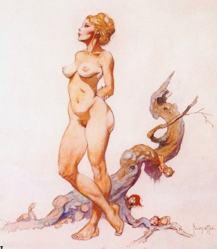 Frank Frazetta standing nude jane