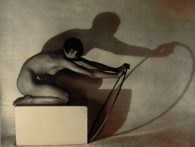 František Drtikol nude with hoop