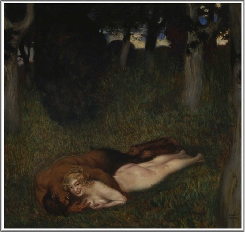 Franz von Stuck, Faun and Nymphe, 1892