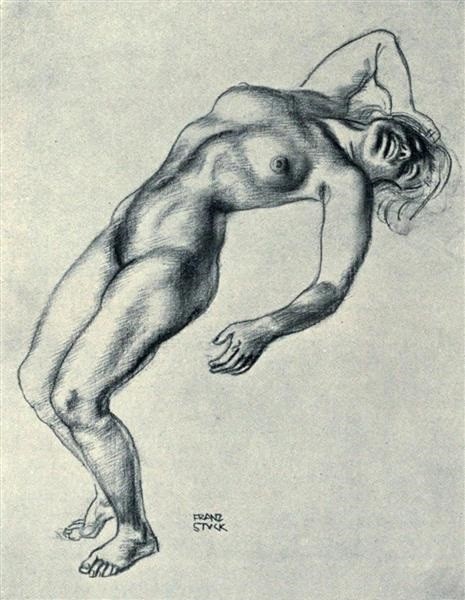 Franz von Stuck lying nude