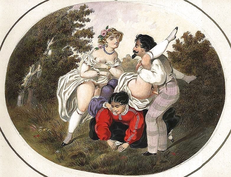 French erotic painting erotic game in the forest