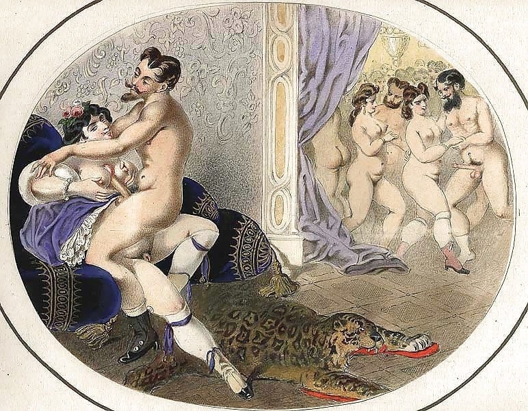 French erotic painting orgy