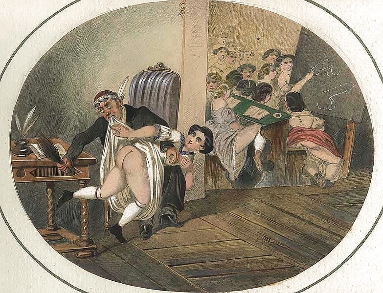 French erotic painting spanking