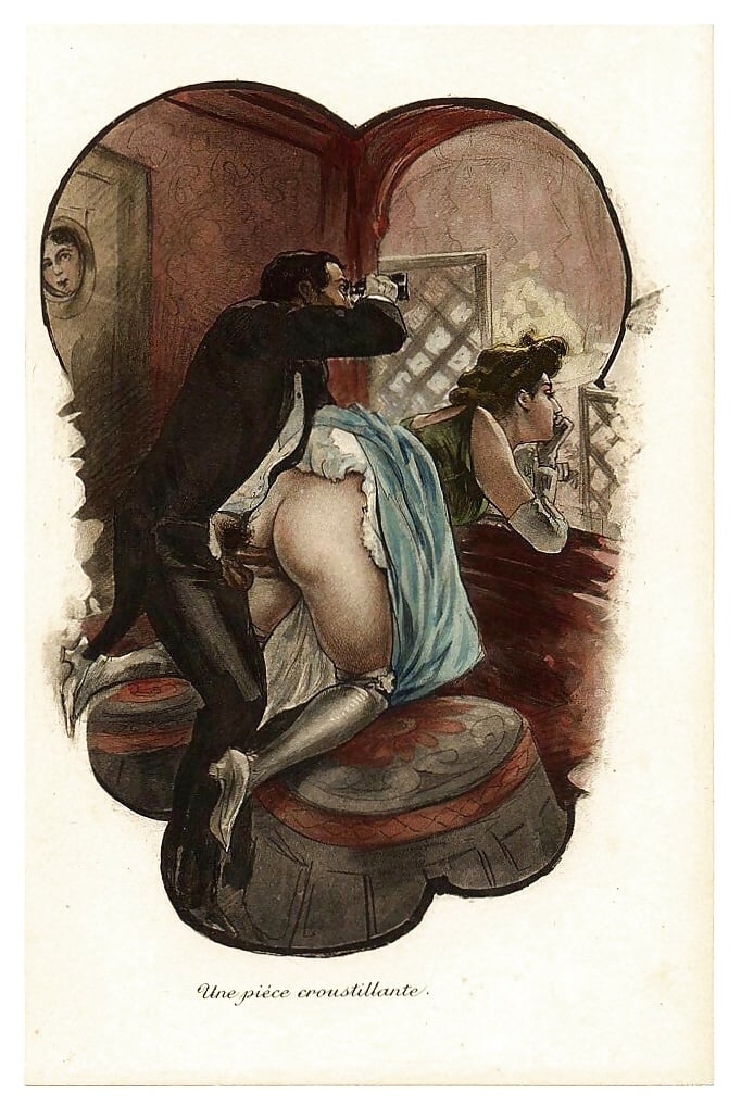 French erotic postcard from the rear