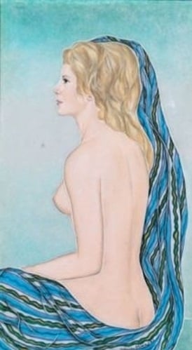 Genia Minache Seated Nude in Profile