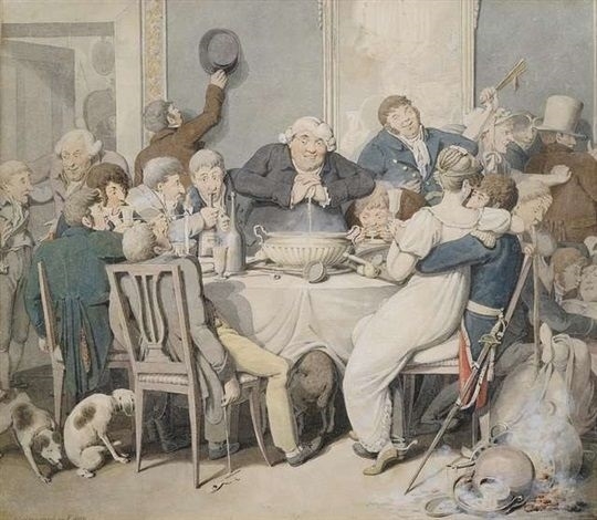 Georg Opiz, cheerful dinner party