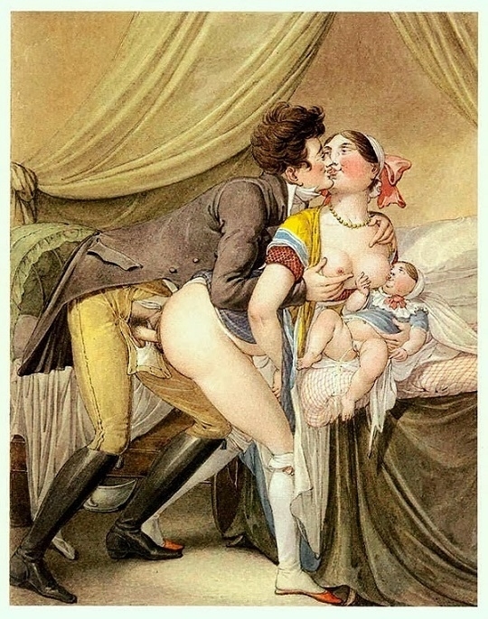 Georg Opiz copulating couple with urinating toddler