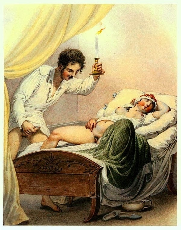 Georg Opiz erotic scene with a sleeping woman