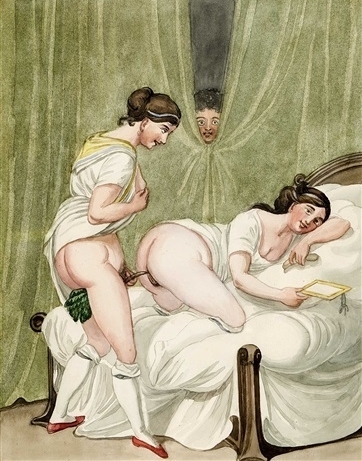 Georg Opiz, lesbian scene with Peeping Tom