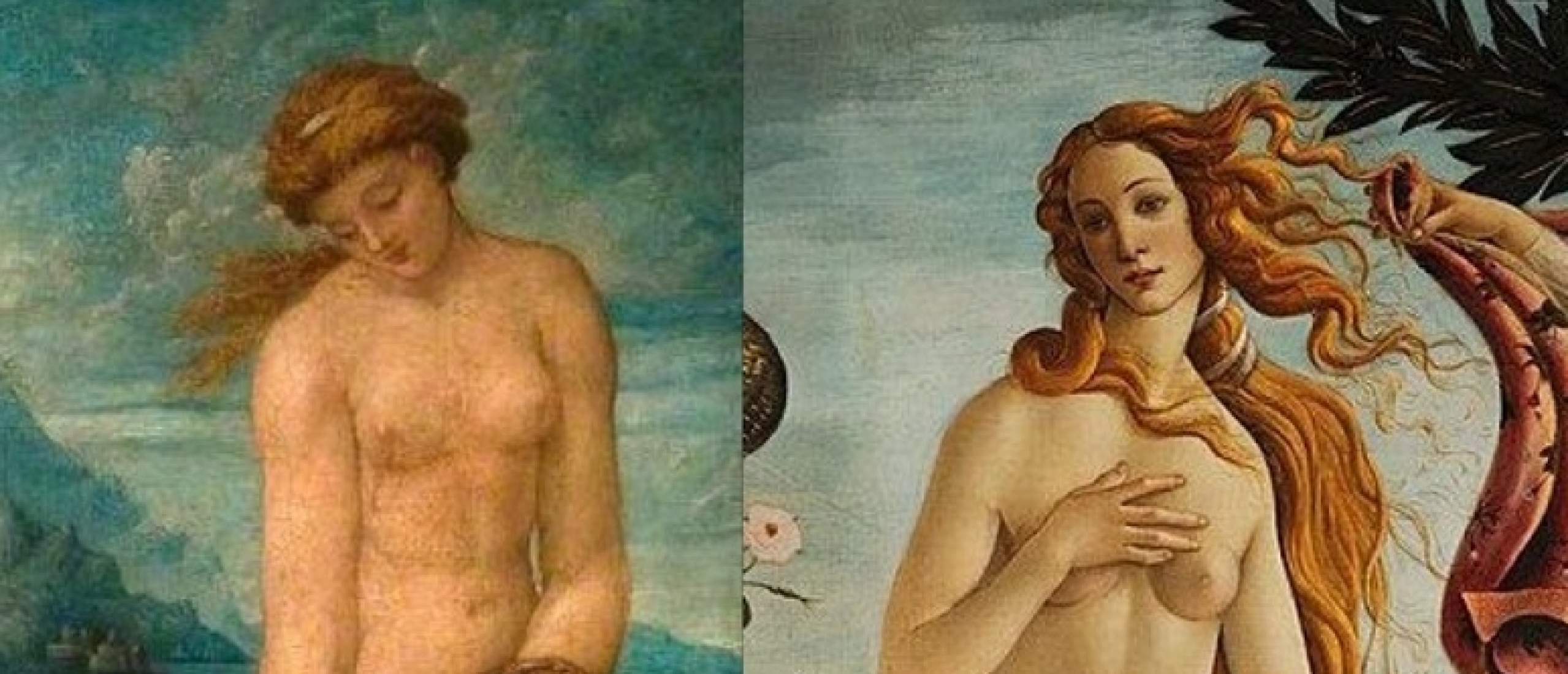 george frederic watts Left: Woman and Child, Watts. Right: Botticelli, The Birth of Venus