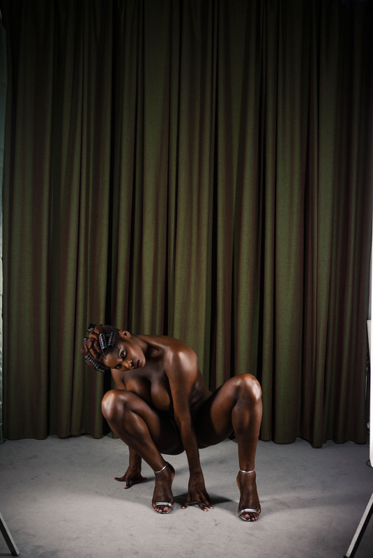 Gilles Berquet Black nude female model