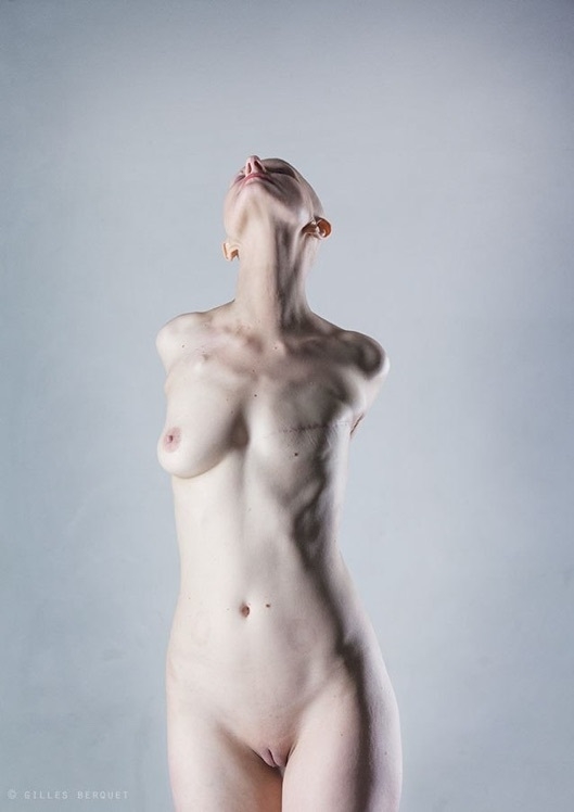 Gilles Berquet nude with head in the air