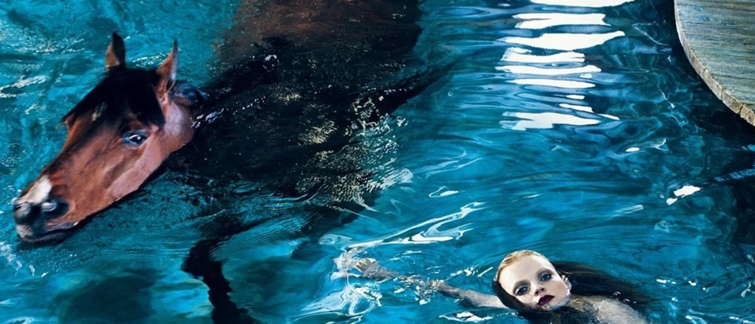 Girl in Pool with Horse, 2005 (detail)