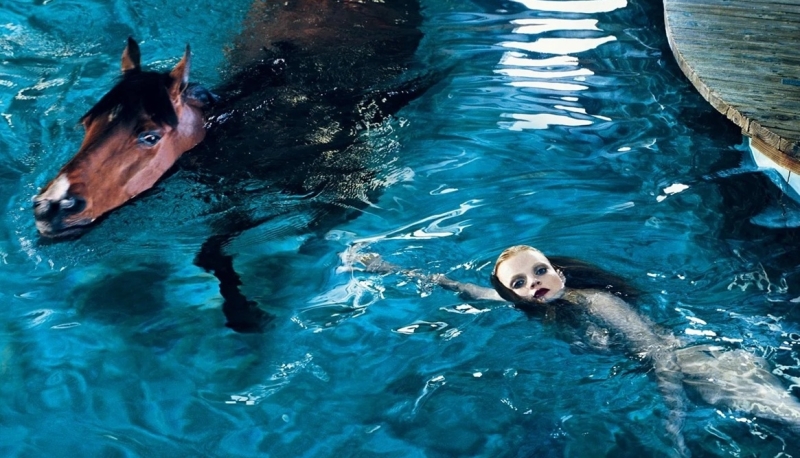 Girl in Pool with Horse, 2005 (detail)