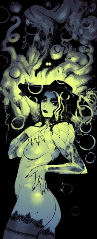 godiva ghoul demon pin up