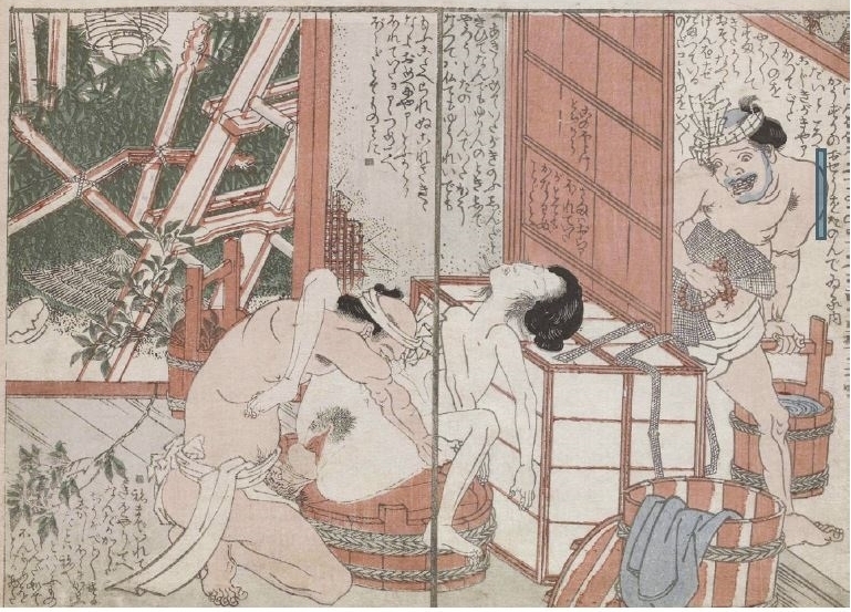 ‘Gravedigger and corpse‘ (c.1822) from the series ‘Oyogari no koe (Call of Geese Meeting at Night)' by Utagawa Toyokuni