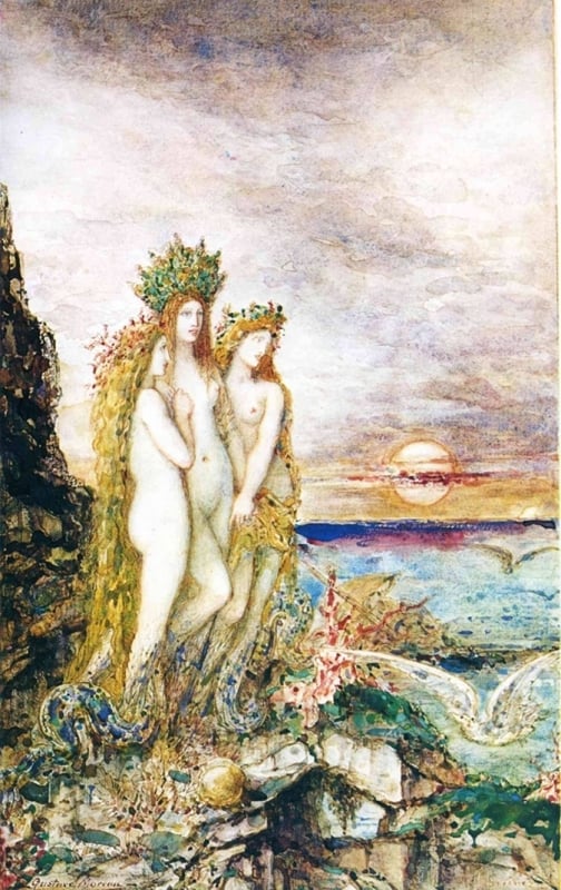 Gustave Moreau, The Sirens, 1872 Gustave Moreau, The Sirens, 1872