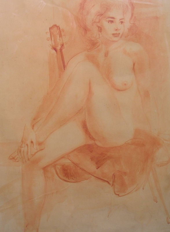 harry maas nude female watercolor