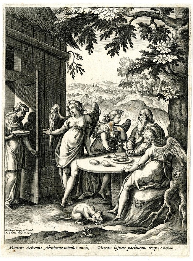 Hendrick Goltzius The annunciation of Isaac's birth to Abraham