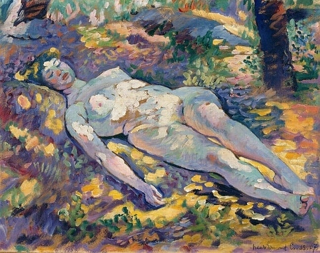 Henri-Edmond Cross, Sleeping Nude in the Sunlight, 1907