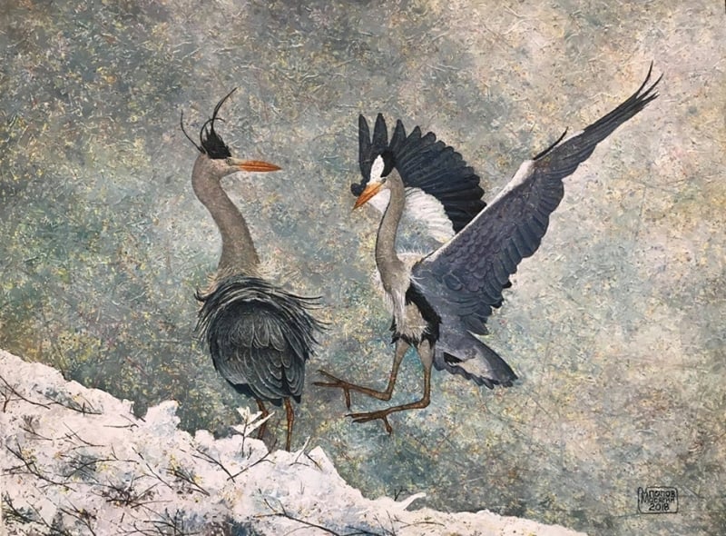 herons by Volodja Popov-Masagin