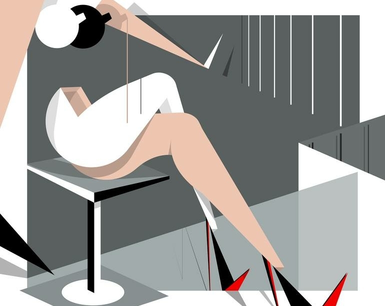 High Class Hooker, 2022, Mixed Media by Simon Fleeman