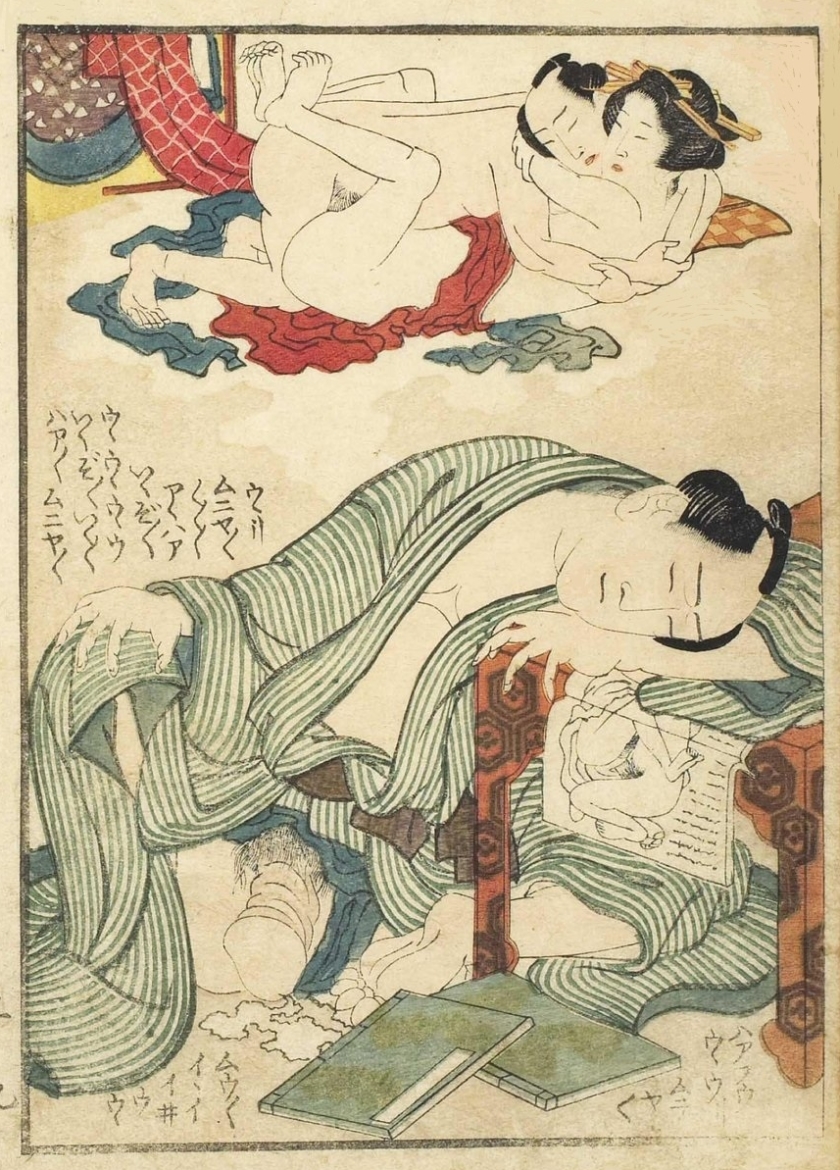 Hokusai erotic dream scene