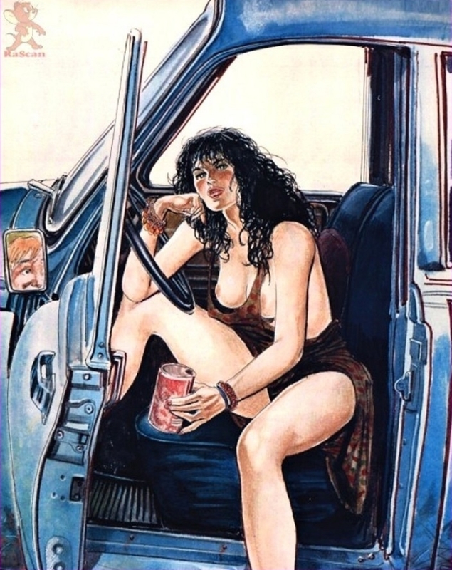 horacio altuna pin up in car