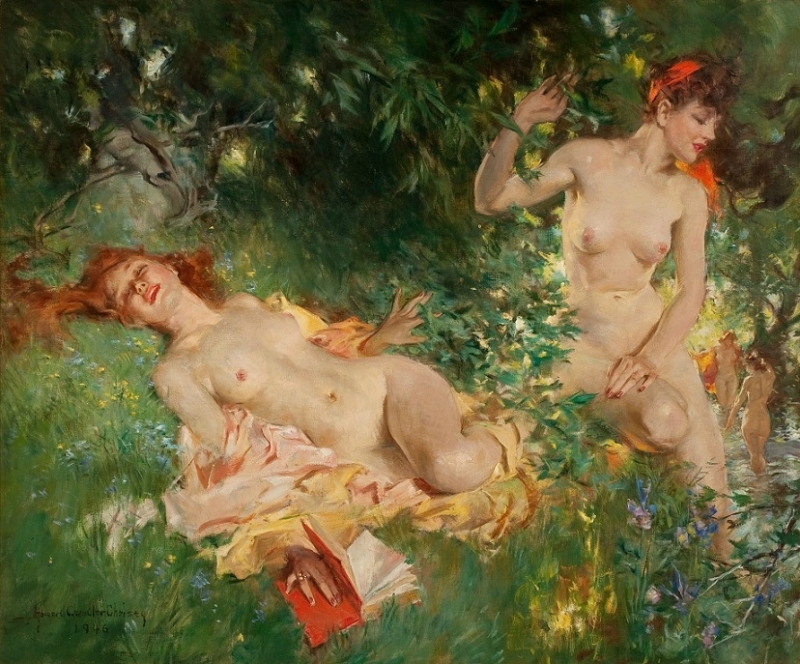 Howard Chandler Christy Nymphs In Summer