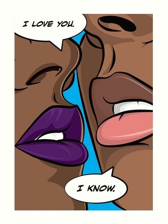 I Love You Kiss, Pop Art by hixonhouse