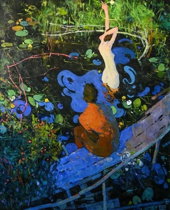 Igor Shcherbakov, Two on a Bridge, 2021