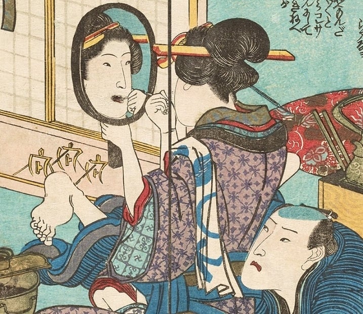 Illustration from Kuniyoshi's shunga book 'Hanayuki Ikichi (detail) Illustration from Kuniyoshi's shunga book 'Hanayuki Ikichi (detail)