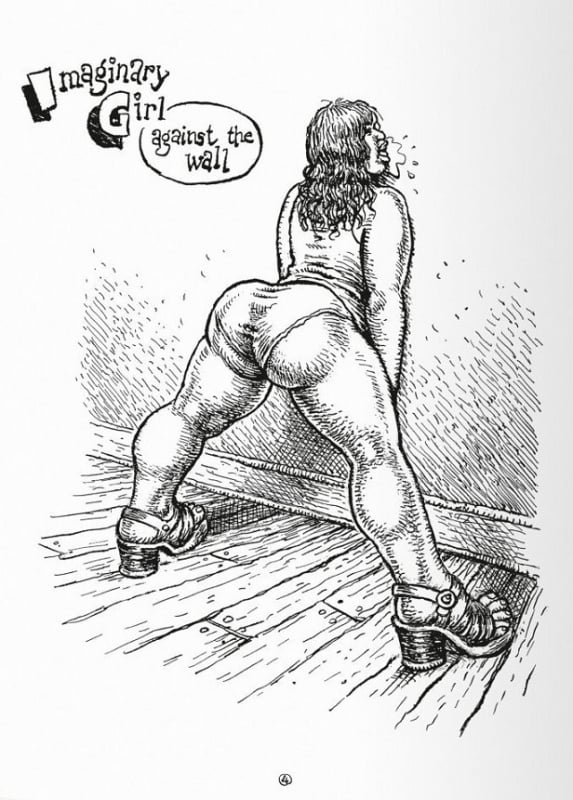 Imaginary girl against the wall by Robert Crumb
