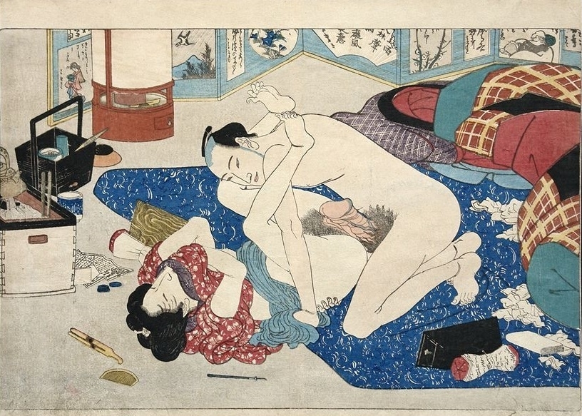 Insatiable lovers by Kunisada (“Shunka shuto: Shiki no nagame