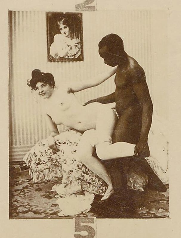 interracial vintage erotic photograph