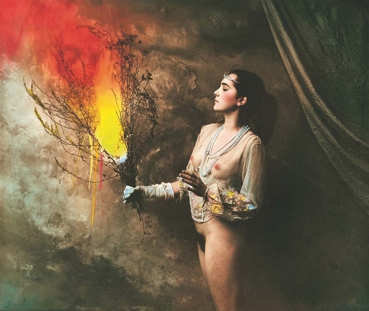 jan saudek girl with torch