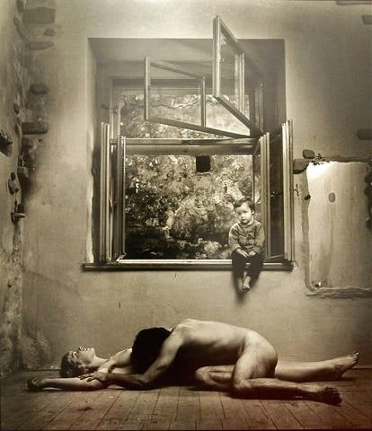 Jan Saudek nude couple and kid