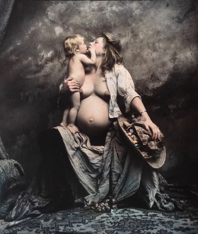 jan saudek pregnant woman with child