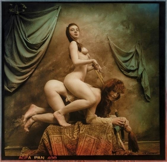 Jan Saudek riding nude females