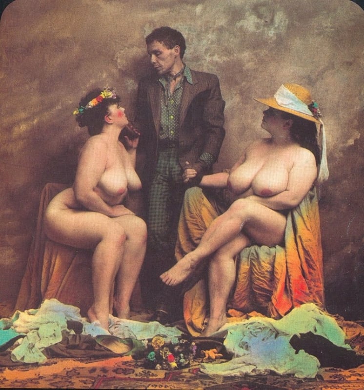 jan saudek two chubby nudes in chairs