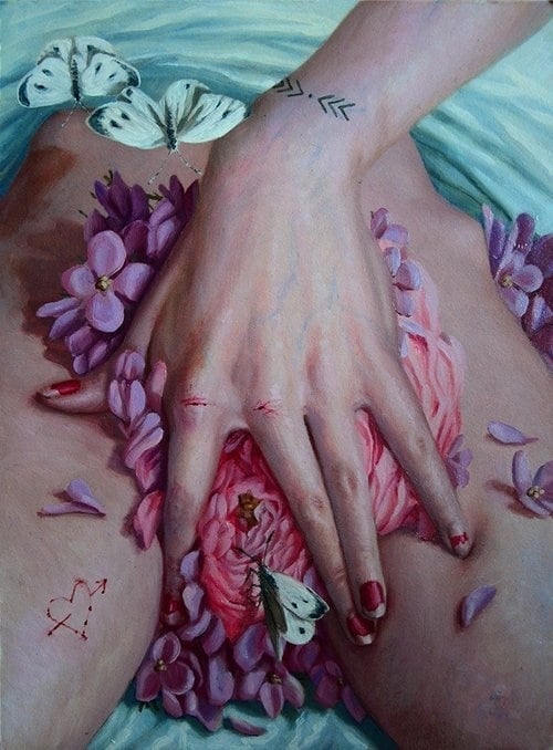Jana Brike, Self Portrait as L'Origine du Monde, 2016 Jana Brike, Self Portrait as L'Origine du Monde, 2016