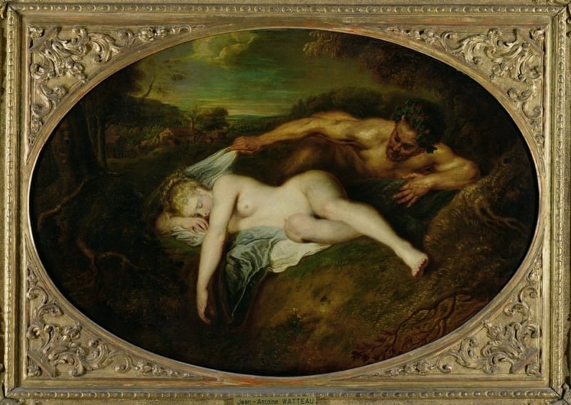 Jean Antoine Watteau, Nymph and Satyr or Jupiter and Antiope, 1715