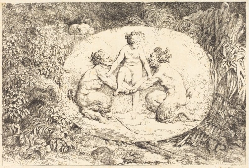Jean Honore Fragonard The Nymph Supported by Two Satyrs