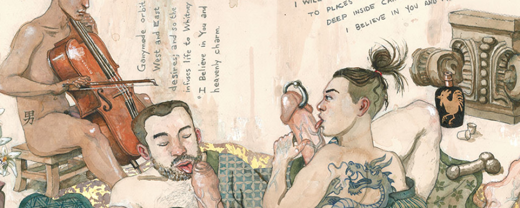 Exclusive Shunga Commission Depicting a Gay Fantasy by Jeff Faerber