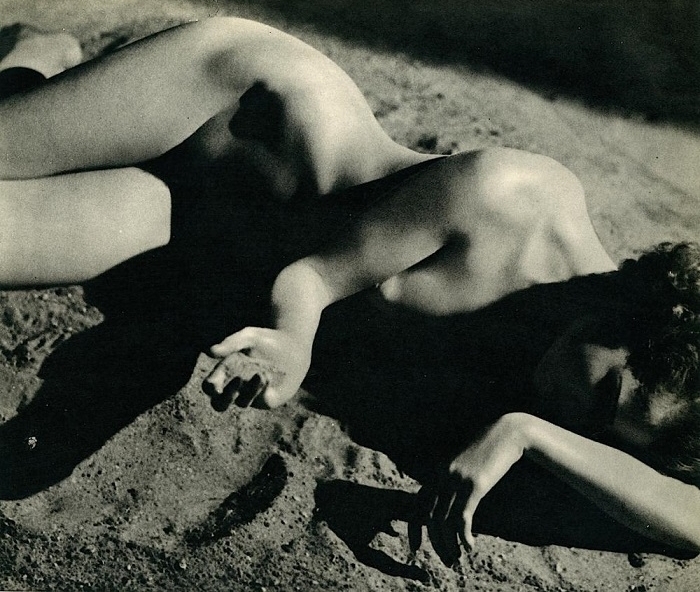 John Everard reclining nude close up art