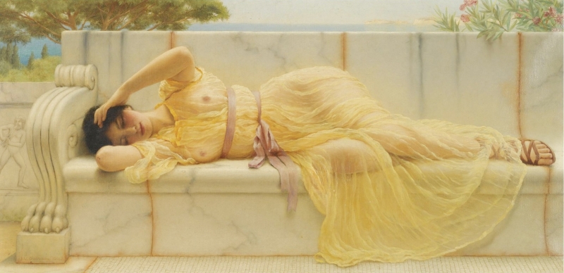 John William Godward, Girl in yellow Drapery, 1901 John William Godward, Girl in yellow Drapery, 1901