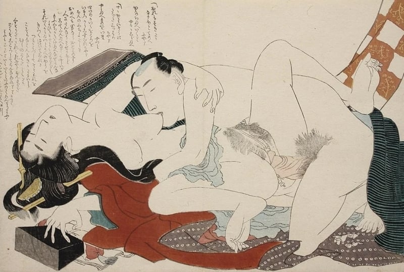 Katsushika Hokusai Corkscrew (c.1812) from the series Ehon tsuhi no hinagata (Picture-book Models of Loving Couples)