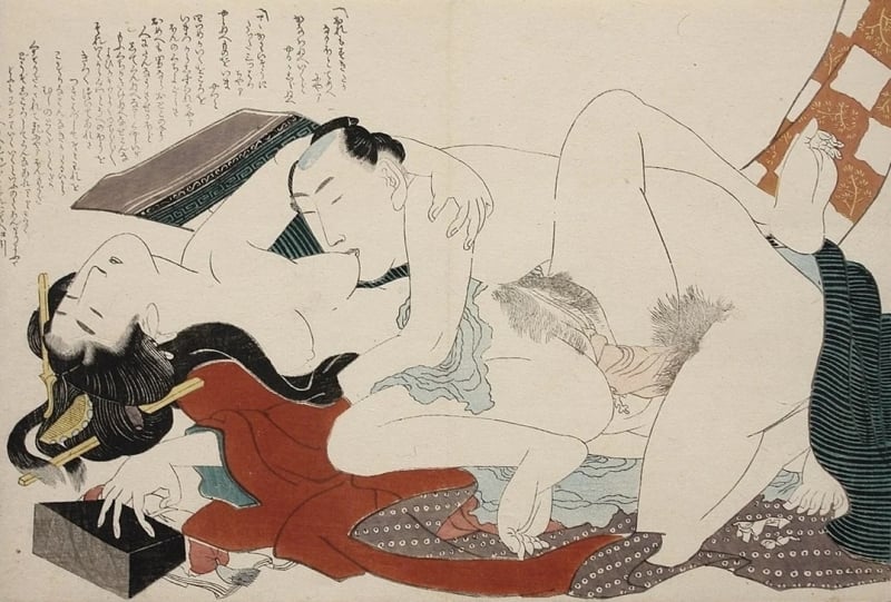Katsushika Hokusai Corkscrew (c.1812) from the series Ehon tsuhi no hinagata (Picture-book Models of Loving Couples)